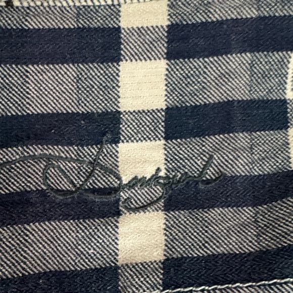 Desigual Rainbow Grey Plaid Patchwork Button-Down Shirt Graffiti Accents sz XL - Picture 13 of 13